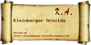 Kleinberger Arnolda névjegykártya